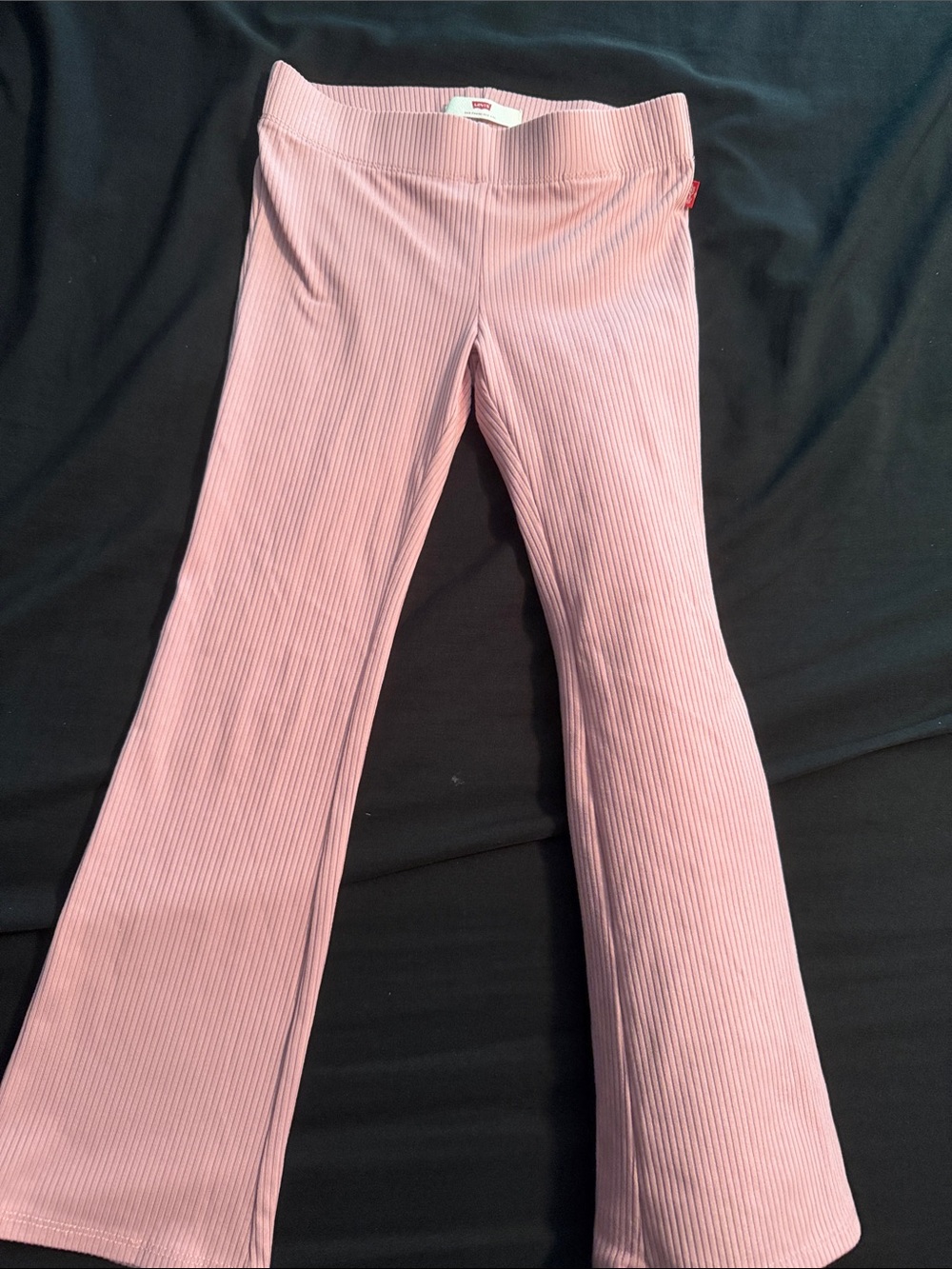 Ribbed Pink Flare Pants